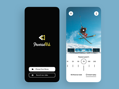 Reverse Vid: Play It Backwards app effects ios mobile mobile app photo photo app photo edit photo editor photo effects photography tool ui video video app video edit video editing video editor video effects video tool