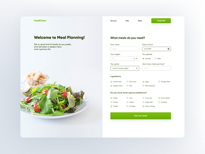 Meals Planning Form form forms ui ux web webdesign