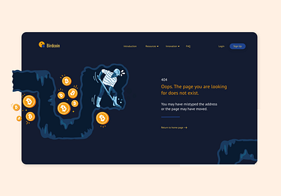 404 Error Page 404 404 error adobexd bitcoin uiux web webdesign