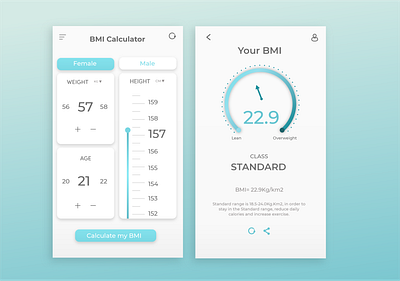 Daily UI Challenge Day 4: Calculator 004 bmi calculator calculator app calculator ui daily 100 challenge dailyui day4 design