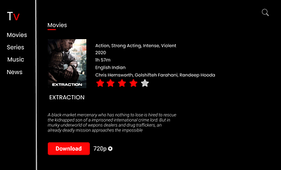 Movie download design ui ux web