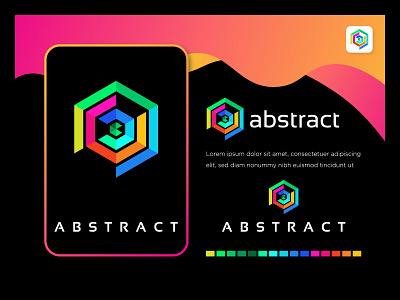 abstract colorful logo design for technology company. abstract business color colorful company creative design geometric graphic icon identity logo logotype polygon sign symbol technology template vector web