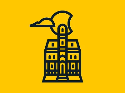(Haunted) Manor architecture branding branding design graphic design icon illustration illustrator linework logo logo design monogram