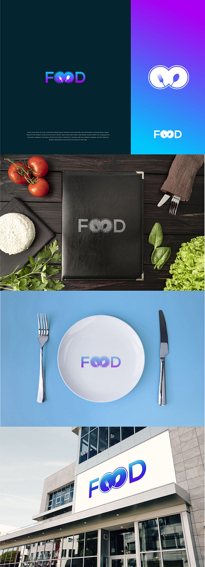 FOOD Logo branding creative design design food logo graphic design illustration lettering logo logo design restaurant vector