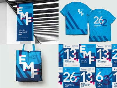 Edinburgh Marathon Festival concept branding concept design graphic design marathon posters rebrand running tshirt