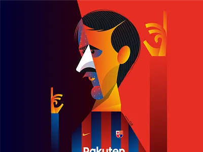 Leo Messi barca barcelona character design dribbble geometric geometry illustration illustrator leo messi lionel messi messi portrait