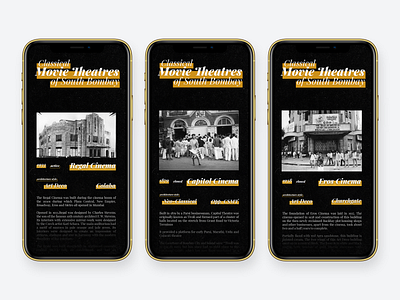 Classical Theatres of South Bombay bombay classical mobile old south theaters theatres typography webapp website