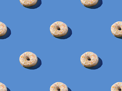 Vanilla donuts pattern blue dessert donut donuts doughnut doughnuts food food and drink hard light minimal photo photography seamless vanilla white