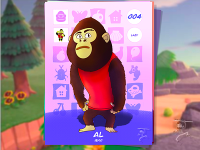 Al animalcrossing cartoon character coffeescartoon gorilla