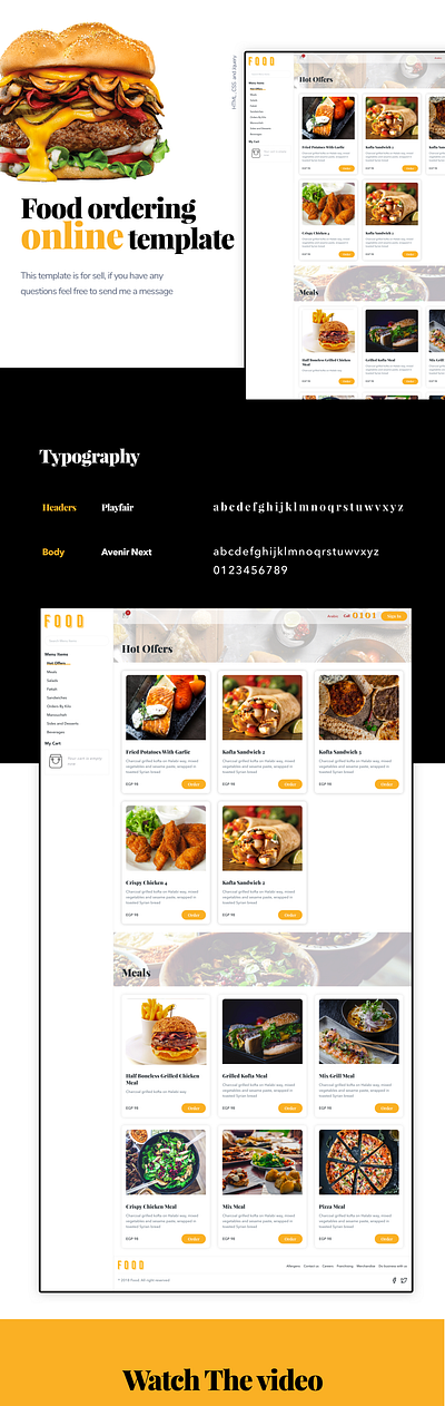 Food ordering online template for sell . burgers clean food html modern ordering pizza template website website design