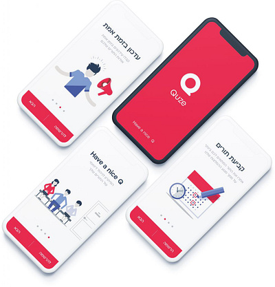 QUZE app branding logo ui ux