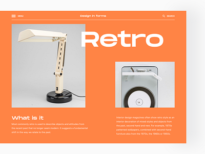 Retro 80s article page brutalism concept industrial design interior retro retro font style ui ux web design