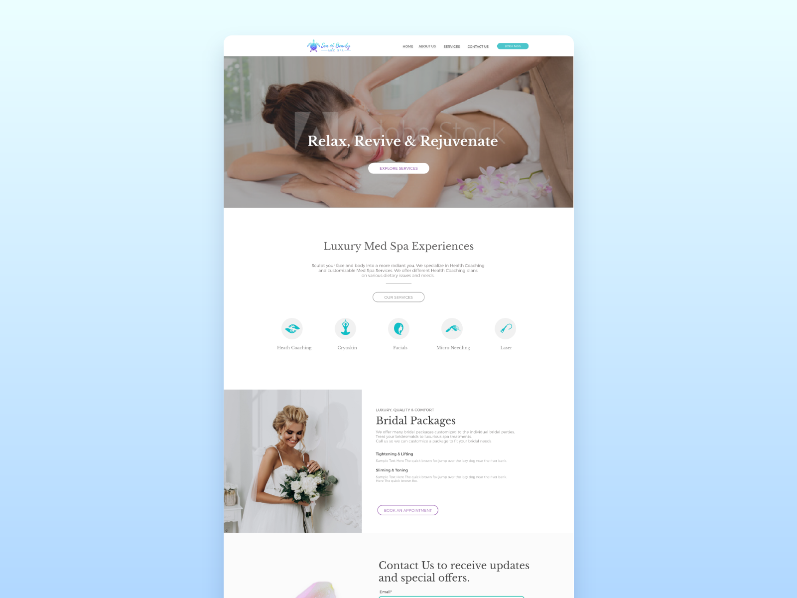 Example of Spa Website Landing Page Design