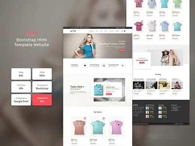 Aitix - HTML Website Template - Show case responsive typedaily typeinspire typographer uitrends userinterfacedesign webpage websitedesigner