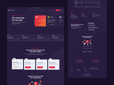 A1 Exchange Landing Page blockchain crypto cryptocurrency exchange landing layout platform principle trading ui web website
