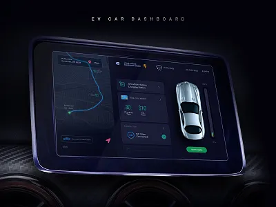 Electric Car Dashboard UI Design car dashboard creative electric car interaction mobile app ui design ux
