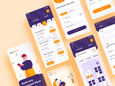 Easy Transport Booking app 2020 trend app best shot booking app bus booking car booking clean color design dribbble best shot graphic design ios ticket booking train ticket transport booking app typography ui ui design ux web deisgn