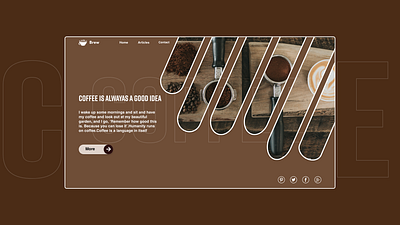 coffee landing page color design font typography ui web