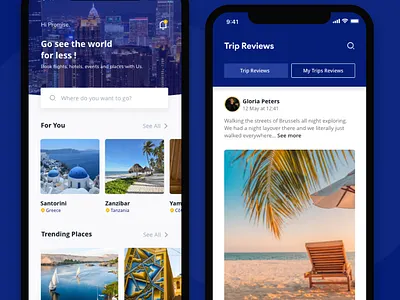 Travel App app color design experience illustration mobile typography ui ux website