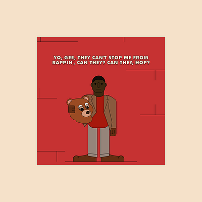 College Dropout art bear design flat graphic design graphic designer hip hop icon illustration kanye kanye west minimal minimalist music vector