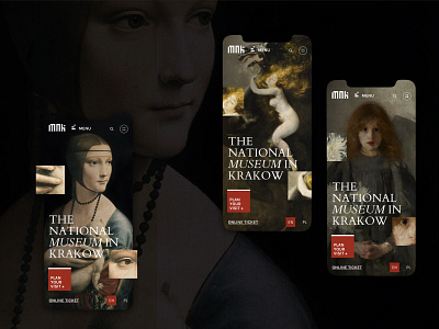 National Museum in Krakow: Redesign Concept(mobile) app art design museum museum of krakow redesign concept ui ux web website