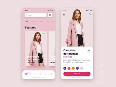 Women's clothing mobile app concept app design ecommerce fashion flat interface ios material minimal mobile shopping store template theme ui ui kit ux web website wireframe