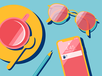 Saturday Afternoon beer blue coffee coffee shop graphic design happy hour illustration iphone pink saturday saturday afternoon sunglasses texting vector vector art vector design vector graphic vector illustration weekend yellow