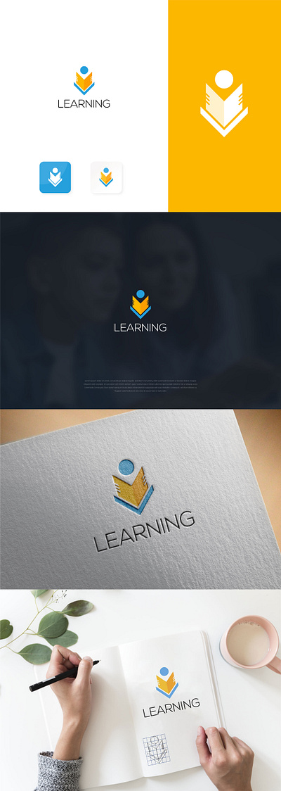 LEARNING Logo branding creative design design education graphic design learning logo logo design vector