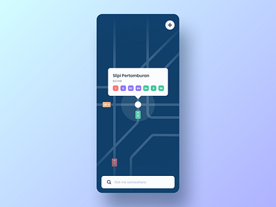 Commuter Maps View - Exploration app car car app design direction map map app navigation navigation app night mode public transport search bar terminal traffic transport typography ux vector