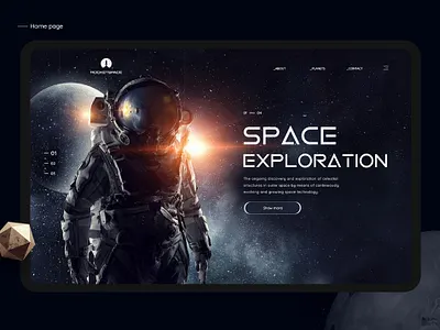 Space exploration art asteroid astronaut design minimal shot space spaceman ui ux vector website website design