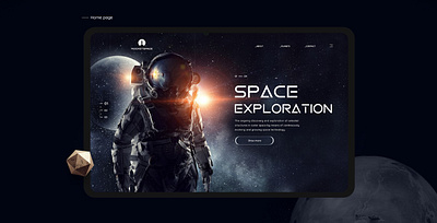 Space exploration art asteroid astronaut design minimal shot space spaceman ui ux vector website website design