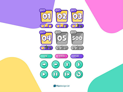 Button and asset design for game ui button game ui icon asset design