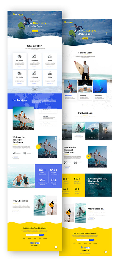 Surfer Website UI Design typography ui ui ux design