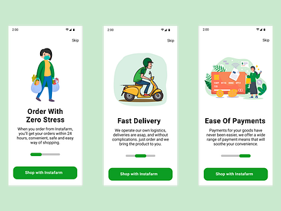 Instafarm app branding design farm figma green hire me illustration interface onboarding screens online shop shopping ui ui ux ui design ux vector