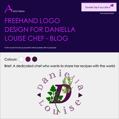 Logo Design For Chef Daniella Blog art branding design flat logo procreate ui ux web webdesign webdesigner