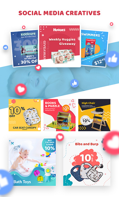 Social Media Creatives - Nappies photoshop design social social media social media banner social media banners social media creatives social media design social media marketing social media pack social media templates socialmedia website banners