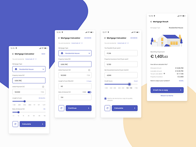 DailyUi #004 Mortgage Calculator adobe xd adobexd andorid app calculator daily ui dailyui dailyui 004 dailyuichallenge design form ios loan material mobile money mortgage ui ux