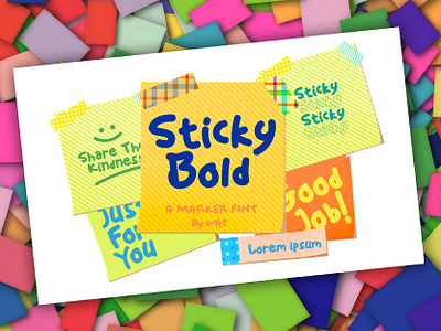 sticky bold font marker abc art creative design font illustration isolated label letter note page paper set sign sticker sticky style text vector