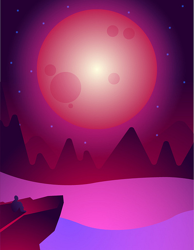 Blood Moon 2d 2d art art colors design digital art fantasy fantasyart graphic design illustration illustrator vector