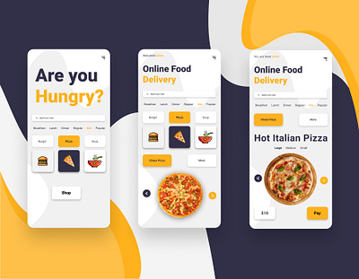 Food delivery mobile app UI kit abstract app app design app ui clean creative design design developer food fooddelivery foodies graphicdesign mobile uiux web