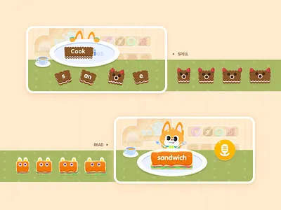Eat cookies game design ui vector