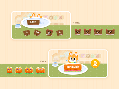 Eat cookies game design ui vector