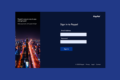 Sign in to Paypal dark theme form login login design login screen minimal payment paypal redesign sign in signup user interface webdesign website websites