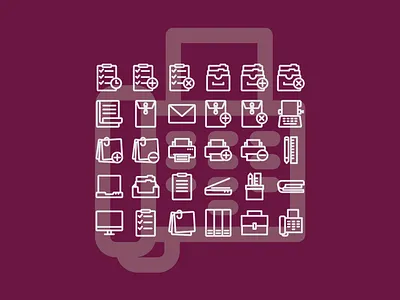 office equipment icons set document icon icon set icons iconset office office design ui ux work