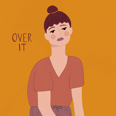 Over It design digital digital art digital illustration emotion feeling illustration mental health print procreate typography wellbeing