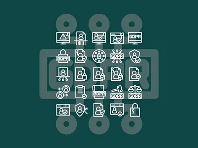 GDPR icons set ai gdpr icon icon set icons iconset protection secure ui ux