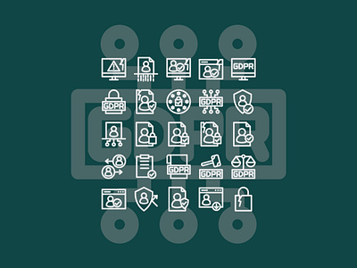 GDPR icons set ai gdpr icon icon set icons iconset protection secure ui ux