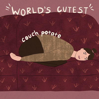 World's Cutest Couch Potato design digital art digital illustration illustration pattern print procreate