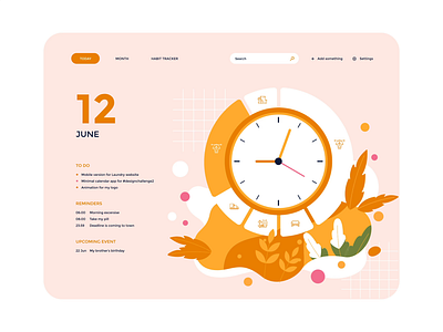 Minimal calendar annadesign bulletjournal calendar calendar app calendar design calendar ui dailyui graphicdesign illustration interaction design june2020 minimal minimalist orange ui uidesign