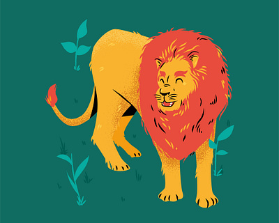 Lion animal cute illustration jungle king line lion lion king texture wild wildlife